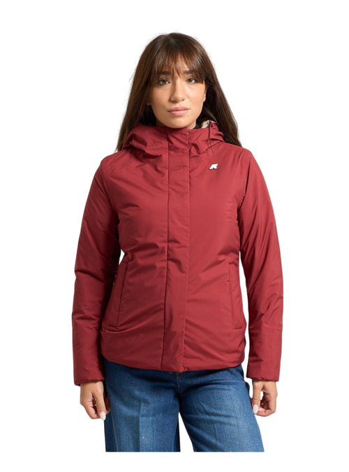 K-Way Giacca corta Donna K-way Lil soft touch Marmotta K71324W-B2C Red Syrah-Grey da donna