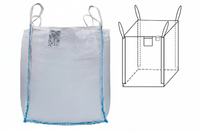 Saccone In Polipropilene Fondo Chiuso E Bocca Aperta- - Cm.90X90X120 - Portata Kg.1500 - 5 Pezzi T-Rex