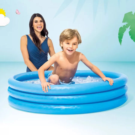 Intex Piscina Tonda Gonfiabile Crystal Blu Cm. 114X25 H (Lt. 156)