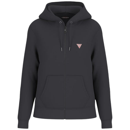 Guess felpa nera zip cappuccio mini logo W4YQ03KC811JBLK