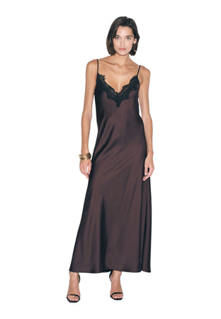 IMPERIAL Abito lungo con spalline e pizzo scollo a v Donna Imperial da donna