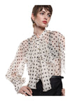 IMPERIAL Camicia con stampa a pois e fiocco centrale Donna Imperial da donna