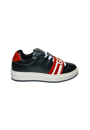 GCDS Scarpe Uomo Sneakers Band logo black-red da uomo