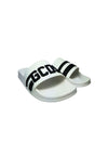 GCDS Scarpe Uomo Sliders logo chain white-black da uomo