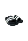 GCDS Scarpe Uomo Sliders logo chain black-white da uomo