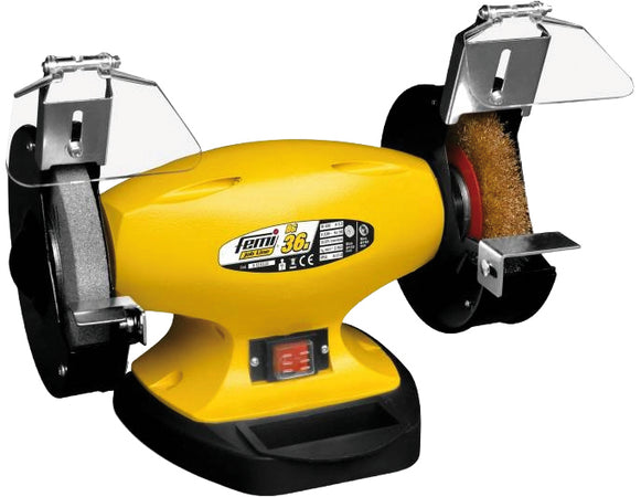 Femi Smerigliatrice/Pulitrice Da Banco ''Bg 36N'' 330 W Con 1 Mola Ø 150 Mm E Spazzola Ø 150 Mm