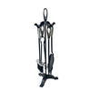 C Set Attrezzi Camino C/Stand 5 Pz Argento- 1,0 Pz