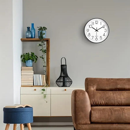 Orologio da parete al quarzo moderno da 12 pollici numeri arabi silenzioso