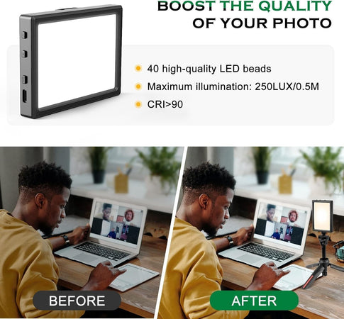 Ring Light per laptop luce videoconferenza con treppiede USB ricaricabile