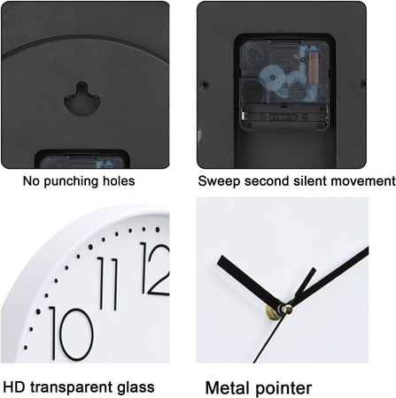 Orologio da parete al quarzo moderno da 12 pollici numeri arabi silenzioso