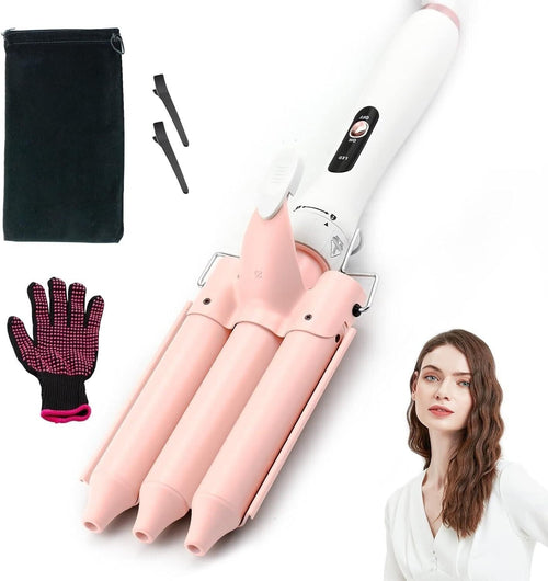 Ferro Arricciacapelli a 3 Cilindri, Piegatore per Capelli a Doppio Voltaggio