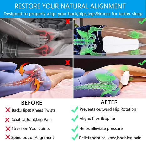 Cuscino Per Gambe Memory Foam Supporto Ortopedico Ginocchia Schiena