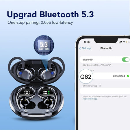 Cuffie Auricolari Bluetooth Wireless Microfono Impermeabile cancellazione rumore