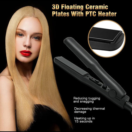 Mini piastra lisciante 2 in 1, arricciatura e levigatura, ferro arricciacapelli