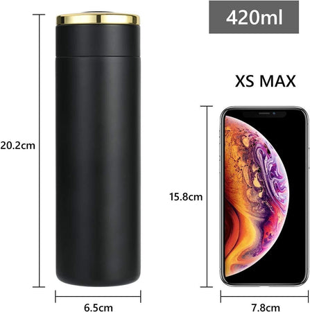Bottiglia Acqua, 420ML Borraccia Termica, Portatile Coppa da Viaggio con LED