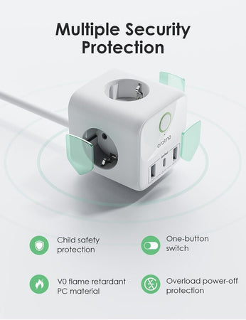 Cubo Multipresa Ciabatta Oraimo 3 Prese e 3 Porte USB C 20W