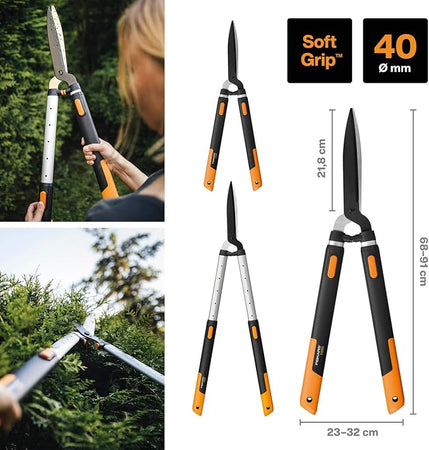 Fiskars Cesoia Per Siepi Telescopica Smartfit Hs86 Cm. 67,5÷92,5