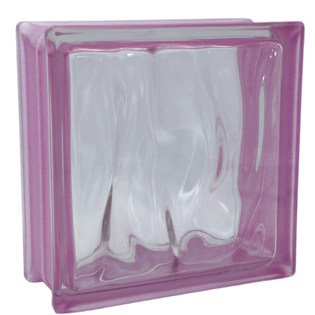 Vetro Mattone Ondulato 19 X 19 Rosa Made In Italy