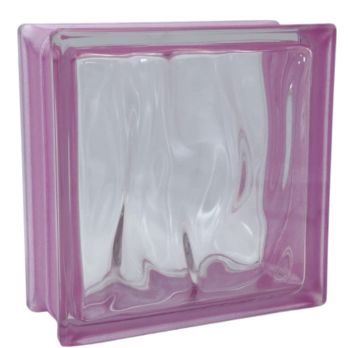 Vetro Mattone Ondulato 19 X 19 Rosa Made In Italy