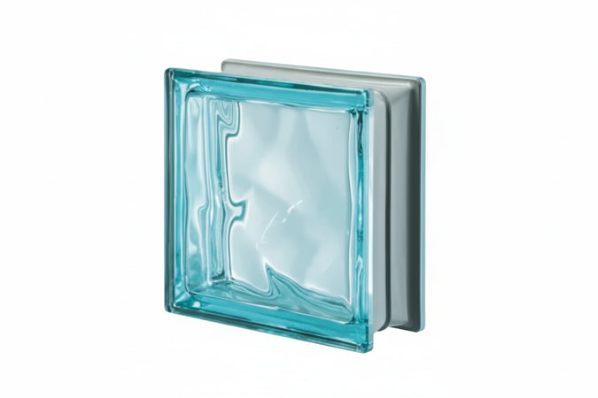 Vetro Mattone Ondulato 19 X 19 Acquamarina Made In Italy