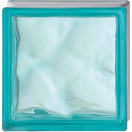 Vetro Mattone Ondulato 19 X 19 Acquamarina Made In Italy