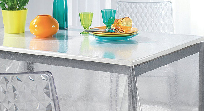 Tovagliato In Pvc Crystal Trasparente 0,10 Rotolo Cm.140 (H) X 30 Mt (L)