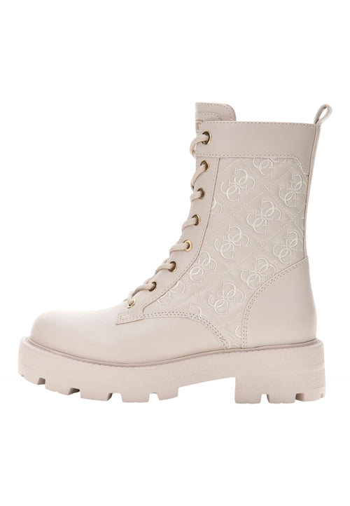GUESS Anfibio yancee in ecopelle bianco con logo all over Donna Guess da donna