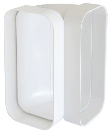 Curva Verticale Di Tipo Rettangolare Per Aerazione Canalizzata Mm. 120X60, Col. Bianco