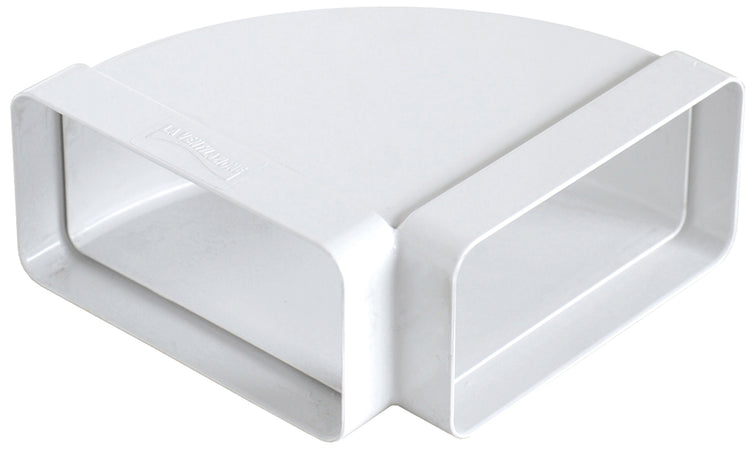 Curva Orizzontale Di Tipo Rettangolare Per Aerazione Canalizzata Mm. 120X60, Col. Bianco