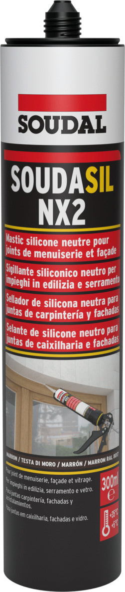 Soudal Silicone Neutro Per Edilizia ''Soudasil Nx2'' Ml. 300 - Grigio 12.00 Pz