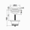 Piletta Lavabo Click Clack Feeling Senza Troppo Pieno- Tappo Grigio Opaco- Rak- Pezzi 1