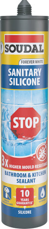 Soudal Silicone Acetico Per Sanitari ''Muffa Stop'' Ml. 290 - Bianco 12.00 Pz