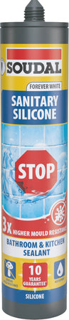Soudal Silicone Acetico Per Sanitari ''Muffa Stop'' Ml. 290 - Bianco 12.00 Pz