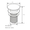 Piletta Click-Clack Lavabo Fancy Matt Con Troppo Pieno- Nero Opaco- Dh- Pezzi 1