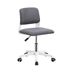 Poltrona Da Ufficio Regolabile Con Pistone A Gas Rivestimento In Tessuto Grigio Scuro Struttura Bianca Sirius