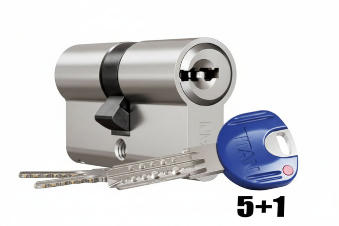 Cilindro Europeo Sagomato Titan K66- - Mm.90 (40X50) (K66-Ng4050-5Ch+1C/Bc) - 1 Pezzi Cr