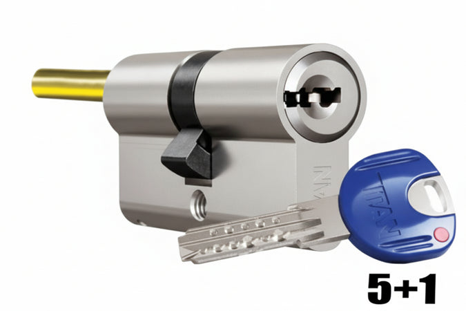 Cilindro Europeo Sagomato Titan K66 Per Pomolo- - Mm.70 (30X40) (K66-Pr3040-5Ch+1C/Bc) - 1 Pezzi Cr