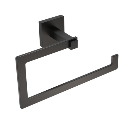 Porta Asciugamani Ad Anello Mod. Trend- Nero Opaco Cm 22Xh.11,5X6,9- Metaf- Pezzi 1