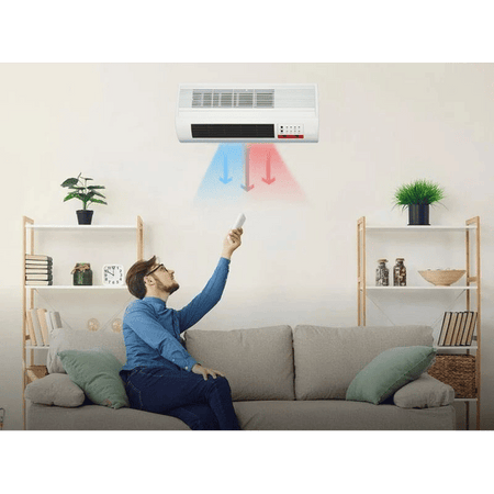 Termoventilatore A Parete 2000W Cm.50 Con Timer E Telecomando Cm.50X19X11H. Syntesy
