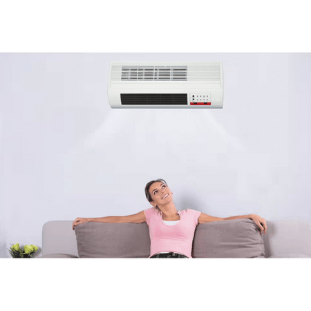 Termoventilatore A Parete 2000W Cm.50 Con Timer E Telecomando Cm.50X19X11H. Syntesy