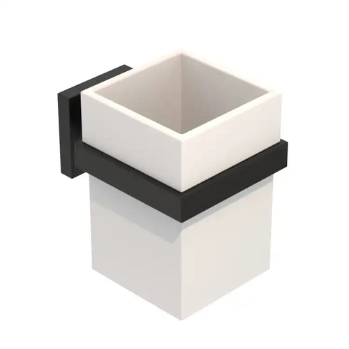 Porta Spazzolini Mod. Trend- Nero Opaco Cm 8Xh.11X10,9- Metaf- Pezzi 1