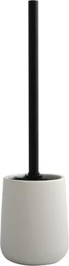 Porta Scopino Maonie Con Supporto In Ceramica- Bianco-Nero- Spire- Pezzi 1