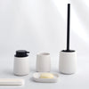 Porta Scopino Maonie Con Supporto In Ceramica- Bianco-Nero- Spire- Pezzi 1