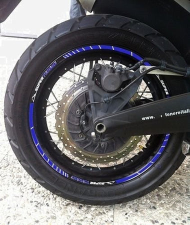 STRISCE ADESIVE blu per CERCHI 17-19 POLLICI compatibili MOTO YAMAHA SUPER TENERE