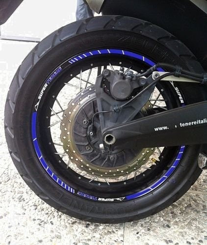 STRISCE ADESIVE blu per CERCHI 17-19 POLLICI compatibili MOTO YAMAHA SUPER TENERE