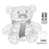 Orsetto Teddy Bear luminoso con led bianco freddo argento per interno