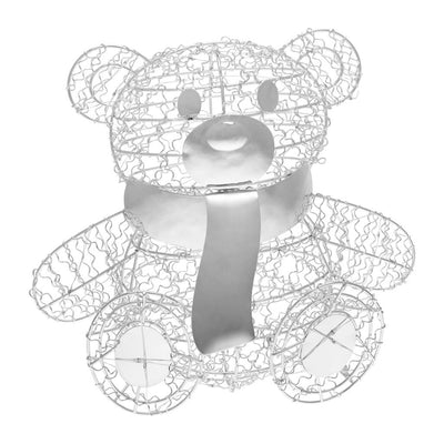Orsetto Teddy Bear luminoso con led bianco freddo argento per interno