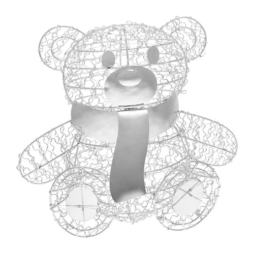 Orsetto Teddy Bear luminoso con led bianco freddo argento per interno