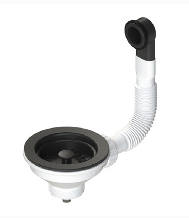 Piletta 114 Mm Per Lavello Con Foro 90 Mm Color- Nero- Dh- Pezzi 1