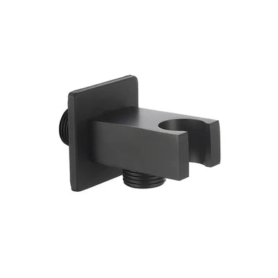 Presa Acqua Quadra Con Supporto Doccia- Nero Opaco- Dh- Pezzi 1